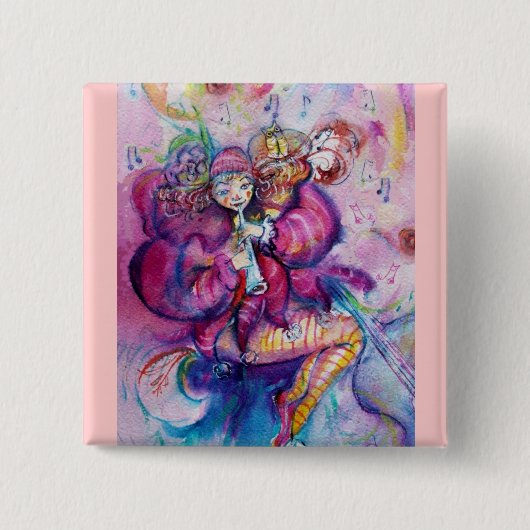 ミュージカルピンクピエロ 缶バッジ (正面)