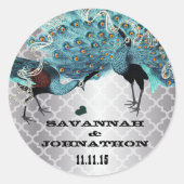 ミュージカルピーコックシルバーモロッコアクアウェディング ラウンドシール (正面)