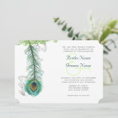 ミュージカルピーコックフェザーダークウェディング招待状 招待状 (スタンド正面)