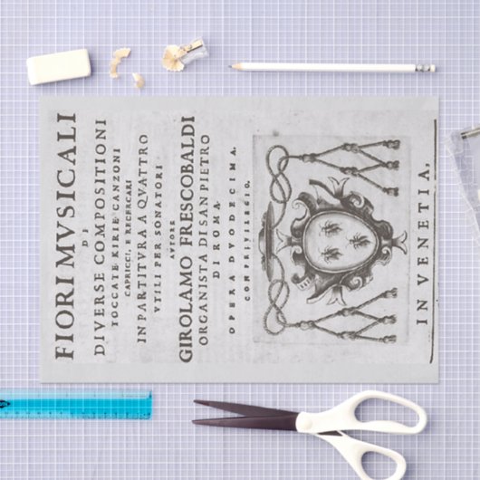 ミュージカルフラワーズバロイタリアンーク音楽デクページ 薄葉紙 (クラフト)