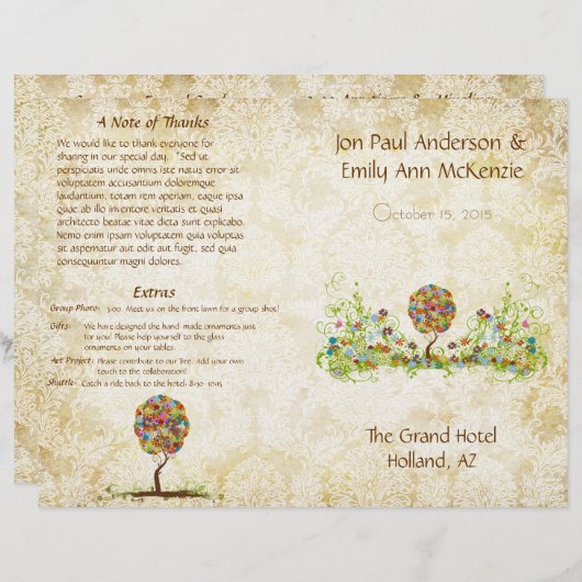 ミュージカルフラワーツリー結婚式 プログラム (正面/裏面)