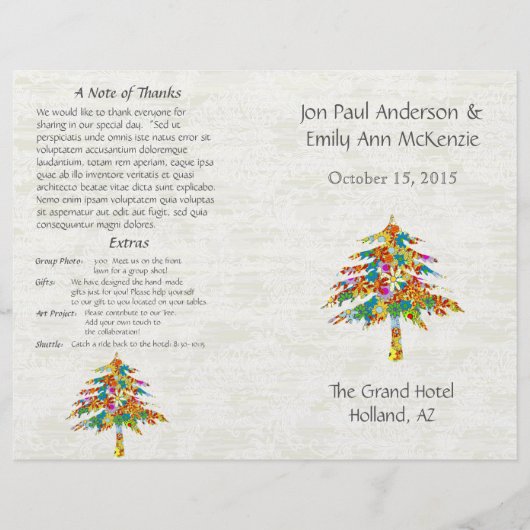 ミュージカルフラワーツリー結婚式 プログラム (正面)