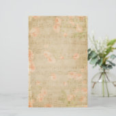 ミュージカルフローラノートフラワーズピーチベージュ 便箋 (スタンド正面)