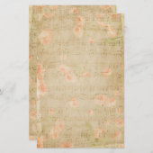 ミュージカルフローラノートフラワーズピーチベージュ 便箋 (正面/裏面)