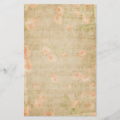 ミュージカルフローラノートフラワーズピーチベージュ 便箋 (正面)