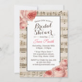 ミュージカルブライダルシャワーヴィンテージピンクエレガントフローラ 招待状 (正面)