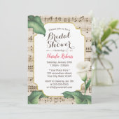 ミュージカルブライダルシャワーヴィンテージリリーフラワー 招待状 (スタンド正面)