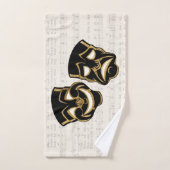 ミュージカルブラック&金ゴールドコメディと悲劇 バスタオルセット (ハンドタオル)