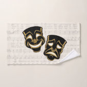 ミュージカルブラック&金ゴールドコメディと悲劇 バスタオルセット (ハンドタオル)