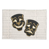 ミュージカルブラック&金ゴールドコメディと悲劇 枕カバー (裏面)