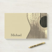 ミュージカルベージュアコースティックギター ポストイット (デスク)