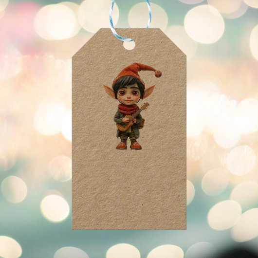 ミュージカルボーイクリスマス小妖精や小人クラフトギフトラベル ギフトタグ