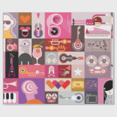 ミュージカルポップ・アートの芸術 ラッピングペーパー (フラット)