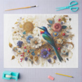 ミュージカルメドレーの歌の鳥のデコップページ 薄葉紙 (クラフト)