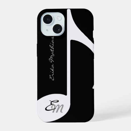 ミュージカルメモ～追加イニシャル iPhone 15ケース (裏面)