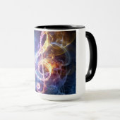 ミュージカルメモ：高音クレフ、 音符記号 マグカップ (正面右)