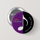 ミュージカルメモ~黒と紫 缶バッジ (正面&裏面)