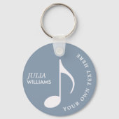 ミュージカルメモDusty Blueキーチェーン（名前あり） キーホルダー (正面)