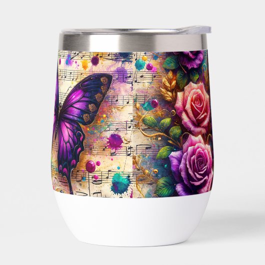 ミュージカルメロディ&バタフライウォーターボトル (左面)