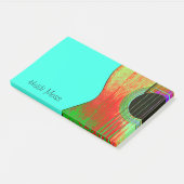 ミュージカルモノグラムティール(緑がかった色)グリーンギター ポストイット (アングル)