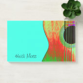 ミュージカルモノグラムティール(緑がかった色)グリーンギター ポストイット (オフィス)