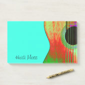 ミュージカルモノグラムティール(緑がかった色)グリーンギター ポストイット (デスク)