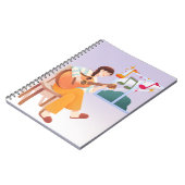 ミュージカルモーメントノート – かわいい女の子，ギター， ノートブック (左側)