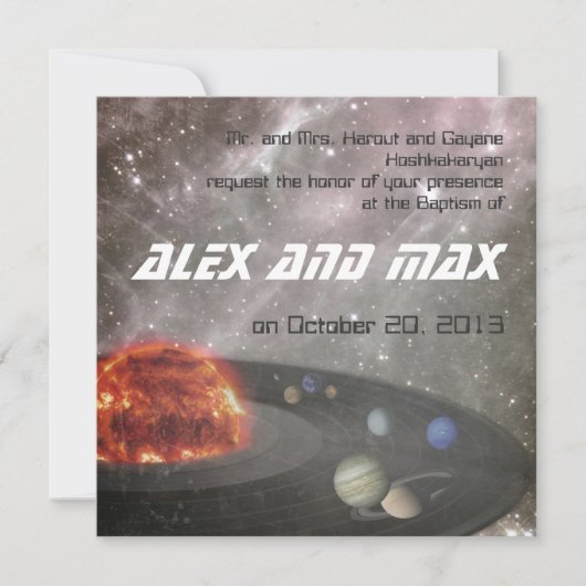 ミュージカルユニバース-バプティスマ招待状 招待状 (正面)