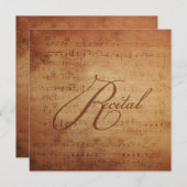 ミュージカルリサイタルアンティークシート音パーソナライズされた楽 招待状 (正面/裏面)