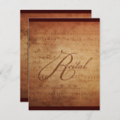 ミュージカルリサイタルアンティークシート音楽カスタム 招待状 (正面/裏面)