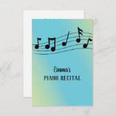 ミュージカルリサイタルクレフ、 音符記号とスタッフ 招待状 (正面/裏面)