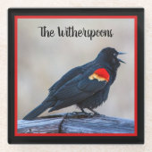 ミュージカルレウィングブラックバードin湿地 ガラスコースター (正面)