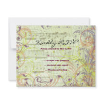 ミュージカルレッドポピーバルミツワー返信カード