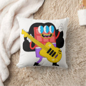 ミュージカルレッド漫画チョコレートとギター クッション (ブランケット)