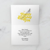 ミュージカルレトロサックス及びギター誕生日 カード (内部)