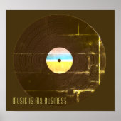 ミュージカルレトロヴィンテージスタイルレコードプレートカバー ポスター (正面)