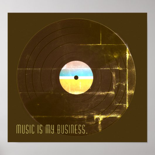 ミュージカルレトロヴィンテージスタイルレコードプレートカバー ポスター (正面)