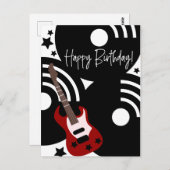ミュージカルロックスターエレキギター誕生日 ポストカード (正面/裏面)