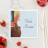 ミュージカルヴァイオリンのリサイタルエレガントブルー スタンダードランチョンナプキン (インサイチュ)