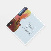 ミュージカルヴァイオリンのリサイタルエレガントブルー スタンダードランチョンナプキン (角)