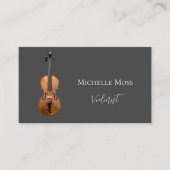 ミュージカルヴァイオリンクラシカルミュージックシンプルグレー 名刺 (正面)