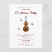 ミュージカルヴァイオリンクラシカル音楽クリスマスパーティー インビテーションポストカード (正面)