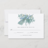 ミュージカルヴィンテージクジャク結婚鳥の応答カード 出欠カード (裏面)