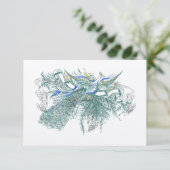 ミュージカルヴィンテージクジャク結婚鳥の応答カード 出欠カード (スタンド正面)