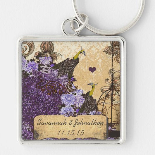 ミュージカルヴィンテージナス孔雀ダマスクキーチェーン キーホルダー (正面)