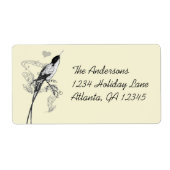 ミュージカルヴィンテージハミングバードハートラベル ラベル (正面)