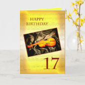 ミュージカル付き17歳の誕生日カード カード (黄色い花)