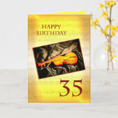 ミュージカル付き35歳の誕生日カード カード (黄色い花)