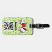 ミュージカル名前、QRコード、ライムクリームの追加 ラゲッジタグ (正面横)