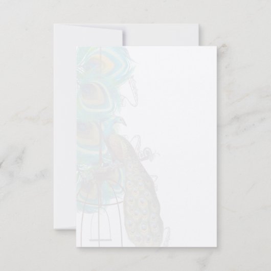 ミュージカル孔雀バードケージフェザーありがとう サンキューカード (裏面)